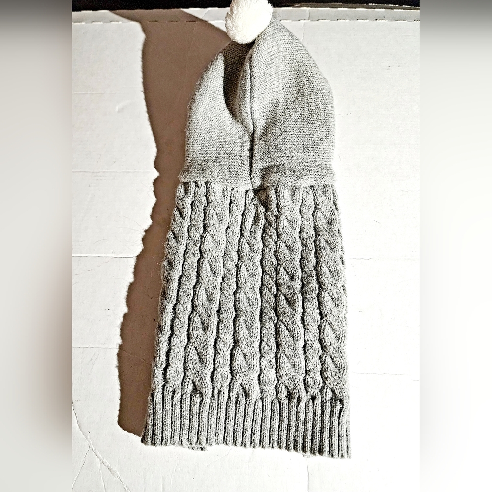 Size small gray cable knit with Hoodie dog sweater